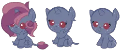 Size: 588x243 | Tagged: safe, artist:moonlightdisney5, derpibooru import, oc, oc:cosmos, oc:moonlight, unofficial characters only, pony, baby, baby pony, female, filly, fluffy, parents:loclight, shipping child, simple background, transparent background