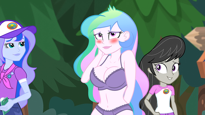 Size: 1920x1080 | Tagged: suggestive, derpibooru import, edit, edited screencap, screencap, octavia melody, princess celestia, princess luna, equestria girls, big breasts, blushing, bra, breast edit, breasts, busty princess celestia, cleavage, clothes, female, lingerie, panties, principal celestia, purple underwear, stupid sexy celestia, underwear, underwear edit, vice principal luna