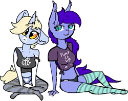 Size: 831x658 | Tagged: suggestive, artist:nootaz, derpibooru import, oc, oc:amplitude, oc:nootaz, unofficial characters only, anthro, bat pony, breasts, clothes, simple background, socks, striped socks, thigh highs, transparent background