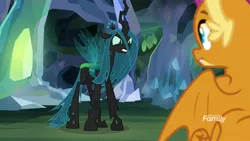 Size: 1920x1080 | Tagged: changeling, changeling queen, derpibooru import, disguise, disguised changeling, female, nightmare cave, ocellus, queen chrysalis, safe, screencap, smolder, what lies beneath