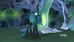 Size: 1920x1080 | Tagged: safe, derpibooru import, screencap, ocellus, queen chrysalis, changeling, changeling queen, what lies beneath, cave, disguise, disguised changeling, female, nightmare cave, solo