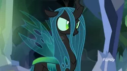 Size: 1920x1080 | Tagged: safe, derpibooru import, screencap, ocellus, queen chrysalis, changeling, changeling queen, what lies beneath, cave, disguise, disguised changeling, female, nightmare cave, solo