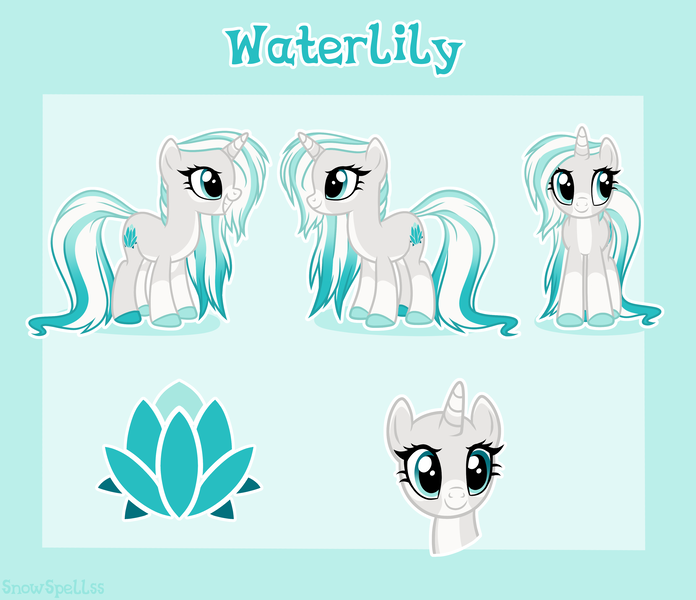 Size: 3620x3120 | Tagged: safe, artist:dreamyeevee, derpibooru import, oc, oc:waterlily, base used, reference sheet, solo