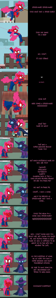 Size: 2000x10495 | Tagged: artist:mlp-silver-quill, comic:pinkie pie says goodnight, derpibooru import, mare do well, pinkie pie, safe, spider-man, spider mare, spider pie