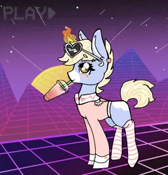 Size: 940x980 | Tagged: safe, artist:nootaz, derpibooru import, oc, oc:nootaz, unofficial characters only, pony, unicorn, clothes, glowing horn, horn, socks, solo, striped socks, style emulation