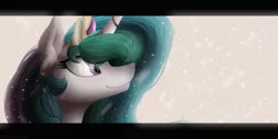 Size: 5787x2891 | Tagged: safe, artist:simonk0, derpibooru import, princess celestia, alicorn, pony, absurd resolution, bust, letterboxing, portrait, profile, solo