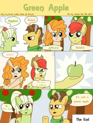Size: 1500x2000 | Tagged: artist:artistathefilly, bright mac, comic, derpibooru import, grand pear, granny smith, pear butter, safe, the perfect pear, younger, young grand pear, young granny smith