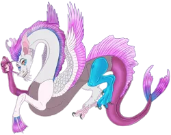 Size: 1081x855 | Tagged: safe, artist:bijutsuyoukai, derpibooru import, oc, unofficial characters only, draconequus, crack ship offspring, draconequus oc, male, offspring, parent:discord, parent:queen novo, simple background, solo, transparent background