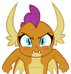 Size: 849x885 | Tagged: angry, artist:queencold, blushing, claws, commission, cute, derpibooru import, dragon, dragoness, dragon wings, fangs, female, i'm not cute, lip bite, looking at you, madorable, now you fucked up, rage, safe, simple background, smolder, smolderbetes, smoldere, smolder is not amused, solo, transparent background, tsundere, unamused, wings