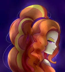 Size: 2214x2424 | Tagged: safe, artist:jenniheartva, derpibooru import, adagio dazzle, equestria girls, bust, female, looking at you, looking back, looking back at you, smiling, solo