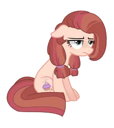 Size: 1373x1534 | Tagged: safe, artist:moon-rose-rosie, derpibooru import, oc, oc:chocolate sprinkles, earth pony, pony, base used, female, mare, offspring, parent:cheese sandwich, parent:pinkie pie, parents:cheesepie, simple background, sitting, solo, transparent background