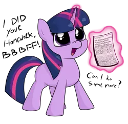 Size: 1159x1123 | Tagged: safe, artist:moonatik, derpibooru import, twilight sparkle, pony, unicorn, adorkable, bbbff, blank flank, cute, dork, female, filly, filly twilight sparkle, foal, happy, homework, implied shining armor, nerd, paper, simple background, solo, staples, transparent background, traps are gay, unicorn twilight, when you see it, younger
