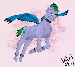 Size: 3000x2700 | Tagged: safe, artist:0-van-0, derpibooru import, idw, cirrus cloud, pegasus, pony, friends forever, spoiler:comic, spoiler:comicff18, choker, cutie mark, dyed feathers, dyed mane, dyed tail, female, looking at you, mare, piercing, spread wings, wings