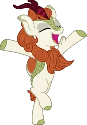 Size: 5370x7715 | Tagged: absurd resolution, artist:jhayarr23, autumn blaze, awwtumn blaze, bipedal, cute, derpibooru import, kirin, safe, simple background, solo, sounds of silence, standing, standing on one leg, transparent background, vector