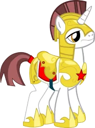 Size: 513x690 | Tagged: safe, artist:a01421, derpibooru import, oc, unofficial characters only, pony, unicorn, armor, captain, helmet, hoof shoes, male, royal guard, royal guard armor, saddle, simple background, solo, stallion, tack, transparent background, unicorn royal guard, vector