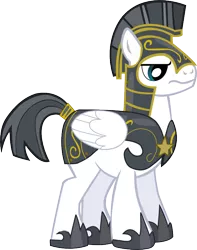 Size: 598x760 | Tagged: safe, artist:a01421, derpibooru import, oc, pegasus, pony, armor, frown, helmet, hoof shoes, male, marshall, pegasus royal guard, royal guard, royal guard armor, simple background, solo, stallion, transparent background, vector