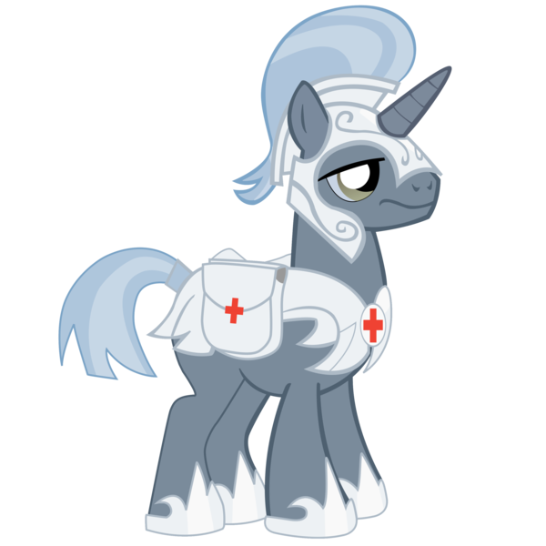 Size: 3000x3000 | Tagged: safe, artist:a01421, derpibooru import, pony, unicorn, armor, bag, helmet, hoof shoes, male, medic, medical saddlebag, night guard, saddle bag, simple background, solo, stallion, transparent background, vector