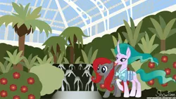 Size: 7495x4216 | Tagged: safe, artist:showtimeandcoal, derpibooru import, mistmane, oc, oc:gallop crush, pegasus, pony, unicorn, absurd resolution, commission, digital art, garden, kew gardens