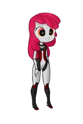 Size: 1000x1500 | Tagged: safe, artist:yognaughtsteve, derpibooru import, apple bloom, cyborg, fanfic:ranger, equestria girls, fanfic art, simple background, solo, transparent background, wanderer d