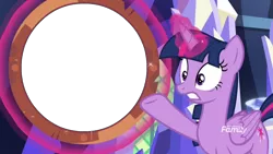 Size: 1920x1080 | Tagged: safe, derpibooru import, edit, edited screencap, screencap, twilight sparkle, twilight sparkle (alicorn), alicorn, pony, sounds of silence, female, magic, magic aura, mare, shield, simple background, telekinesis, template, transparent background