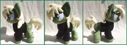 Size: 2104x743 | Tagged: safe, artist:lilmoon, derpibooru import, oc, oc:murky, earth pony, pony, fallout equestria, fallout equestria: murky number seven, clothes, colt, fanfic art, irl, male, photo, plushie, shirt, solo