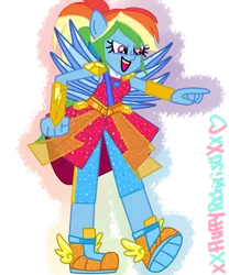 Size: 1024x1229 | Tagged: safe, artist:xxfluffypachirisuxx, derpibooru import, rainbow dash, equestria girls, legend of everfree, clothes, crystal guardian, crystal wings, dress, geode of super speed, magical geodes, ponied up, simple background, solo, transparent background, wings