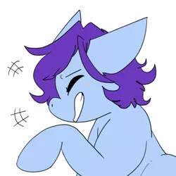 Size: 512x512 | Tagged: artist:beffumsartworks, blue coat, colored, derpibooru import, emoticon, male, oc, oc:deli, ponysona, purple mane, safe, simple background, snickering, solo, stallion, transparent background, unofficial characters only