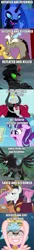 Size: 385x2792 | Tagged: safe, derpibooru import, edit, edited screencap, screencap, chancellor neighsay, cozy glow, discord, king sombra, lord tirek, nightmare moon, pony of shadows, starlight glimmer, pegasus, pony, school raze, shadow play, the crystal empire, the cutie re-mark, the return of harmony, twilight's kingdom, antagonist, female, filly, villains of equestria
