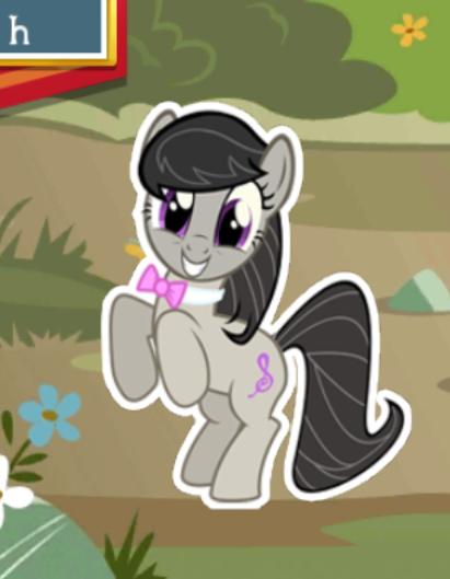 Size: 411x529 | Tagged: safe, derpibooru import, octavia melody, earth pony, pony, bowtie, cute, gameloft, solo, sweet apple acres, tavibetes