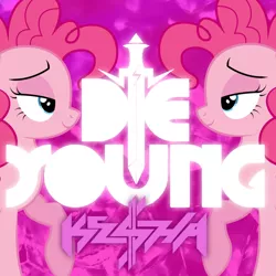 Size: 800x800 | Tagged: album cover, artist:penguinsn1fan, cover, derpibooru import, die young, kesha, pinkie pie, ponified, ponified album cover, safe, solo, song reference