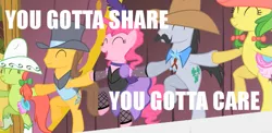 Size: 635x310 | Tagged: apple family member, bipedal, can-can, clothes, dancing, derpibooru import, dress, edit, edited screencap, linedancing, over a barrel, peachy sweet, pinkie pie, safe, saloon dress, saloon pinkie, screencap, singing