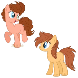 Size: 3000x3000 | Tagged: safe, artist:detoxx-retoxx, derpibooru import, oc, unofficial characters only, earth pony, pony, female, heterochromia, lightly watermarked, mare, offspring, parent:applejack, parent:caramel, parent:cheese sandwich, parent:pinkie pie, parents:carajack, parents:cheesepie, simple background, transparent background, watermark