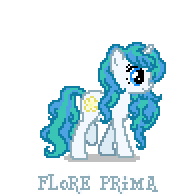 Size: 196x196 | Tagged: safe, artist:misno26, derpibooru import, oc, oc:flora prima, unofficial characters only, pony, unicorn, cute, female, flower, french, frenchy-ponies, mare, pixel art, solo, text, walking