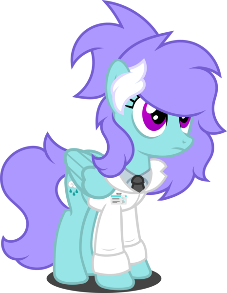 Size: 1280x1649 | Tagged: safe, artist:fletcherthehuntress, derpibooru import, oc, oc:winter smile, pegasus, pony, clothes, female, lab coat, mare, simple background, solo, transparent background