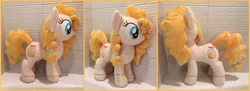 Size: 2041x742 | Tagged: safe, artist:lilmoon, derpibooru import, pear butter, pony, irl, photo, plushie, solo