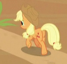 Size: 138x132 | Tagged: safe, derpibooru import, screencap, applejack, earth pony, pony, sounds of silence, butt, cropped, female, mare, plot, solo