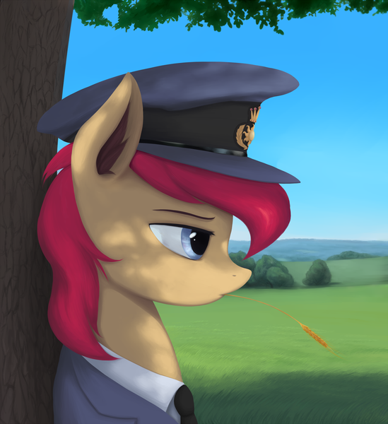 Size: 2100x2295 | Tagged: safe, artist:mrscroup, derpibooru import, oc, oc:scroupy, unofficial characters only, pony, clothes, cloud, femboy, grass, male, necktie, sky, solo, suit, tree