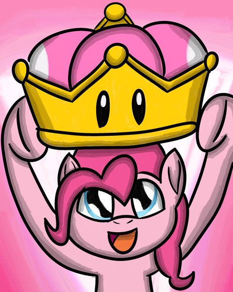 Size: 2400x3000 | Tagged: artist:saburodaimando, daimando is going to hell, derpibooru import, meme, new super mario bros., new super mario bros. u, pinkie pie, pure unfiltered evil, safe, super crown, this will end in tears, this will not end well, xk-class end-of-the-world scenario