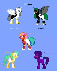 Size: 1348x1684 | Tagged: safe, derpibooru import, editor:jdueler11, oc, oc:aurora, oc:nebula, oc:shroud, oc:yin-yang, alicorn, alicorn oc, cosmic power, horn, wings