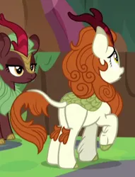 Size: 255x334 | Tagged: autumn blaze, butt, cinder glow, cropped, derpibooru import, kirin, plot, safe, screencap, sounds of silence, spoiler:s08, summer flare