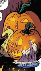 Size: 285x492 | Tagged: artist:andypriceart, candle, cropped, derpibooru import, halloween, holiday, idw, jack-o-lantern, official comic, pumpkin, safe, spoiler:comic, spoiler:comic71