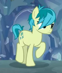 Size: 448x527 | Tagged: safe, derpibooru import, screencap, sandbar, earth pony, pony, what lies beneath, cropped, cutie mark, male, raised hoof, solo, teenager