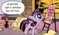 Size: 748x445 | Tagged: safe, artist:andypriceart, derpibooru import, edit, editor:symphonic sync, idw, twilight sparkle, pony, unicorn, neigh anything, spoiler:comic12, comics, female, filly, filly twilight sparkle, solo, unicorn twilight, younger