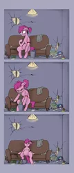 Size: 3600x8400 | Tagged: grimdark, artist:violettacamak, derpibooru import, oc, oc:schweet schnapps, unofficial characters only, earth pony, pony, comic, drugs, heroin, solo, vomit