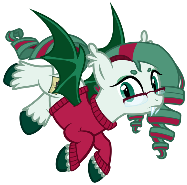 Size: 4025x4000 | Tagged: safe, artist:tentavamp, deleted from derpibooru, derpibooru import, oc, oc:eldritch seer, unofficial characters only, bat pony, absurd resolution, bat pony oc, bat wings, book, clothes, ear fluff, eldritch, eyebrows, eyeshadow, fangs, flying, glasses, makeup, ponysona, simple background, solo, sweater, transparent background, undercut, vector, wings