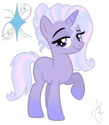 Size: 1326x1524 | Tagged: safe, artist:ilaria122, derpibooru import, oc, oc:shiny, pony, unicorn, female, magical lesbian spawn, next generation, offspring, parent:starlight glimmer, parent:trixie, parents:startrix, simple background, smiling, transparent background