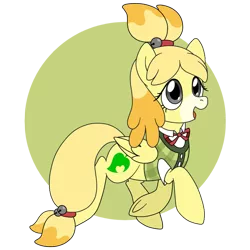 Size: 800x800 | Tagged: safe, artist:perfectpinkwater, derpibooru import, ponified, pegasus, pony, animal crossing, animal crossing: new leaf, clothes, female, isabelle, mare, simple background, super smash bros., super smash bros. ultimate, transparent background