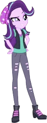 Size: 3251x8440 | Tagged: safe, artist:famousmari5, derpibooru import, starlight glimmer, equestria girls, mirror magic, spoiler:eqg specials, absurd resolution, beanie, boots, clothes, female, full body, hat, high heel boots, pants, ripped pants, shoes, simple background, solo, transparent background, vector, vest