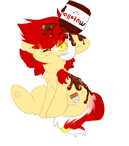 Size: 2721x3069 | Tagged: artist:fluffire, derpibooru import, food, nutella, oc, oc:colonia, safe, simple background, solo, transparent background, unofficial characters only