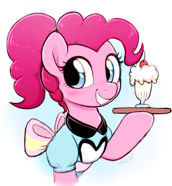 Size: 2564x2763 | Tagged: safe, artist:moozua, derpibooru import, pinkie pie, earth pony, pony, coinky-dink world, eqg summertime shorts, equestria girls, clothes, cute, diapinkes, female, mare, milkshake, moozua is trying to murder us, server pinkie pie, solo